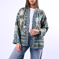 WU'SIDE - GIACCA/KIMONO FANTASIA FLOREALE ART.26251 - VERDE