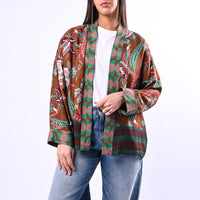 WU'SIDE - GIACCA/KIMONO FANTASIA FLOREALE ART.26251 - MORO