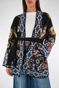 TENSIONE IN - CARDIGAN FANTASIA CACHEMIRE ART.25A761 - NERO/ORO