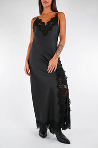 TENSIONE IN - ABITO SOTTOVESTE CON PIZZO ART.37551 - NERO