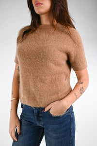 B LOVE - MAGLIA BABY ALPACA MANICA CORTA ART.SOFT/1012 - CAMMELLO