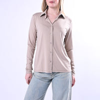 B LOVE - CAMICIA OLIVIA IN JERSEY ELASTICIZZATO ART.12065/B - BEIGE
