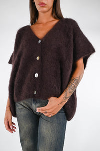 B LOVE - GILET OVER KID MOHAIR ART. HH24254 - MORO