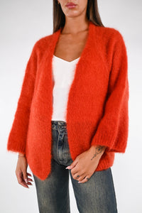 B LOVE - CARDIGAN OVER KID MOHAIR ART. HH24209 - MATTONE