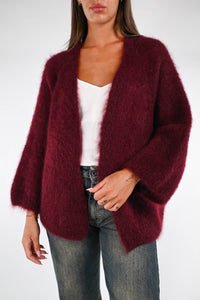 B LOVE - CARDIGAN OVER KID MOHAIR ART. HH24209 - BORDEAUX