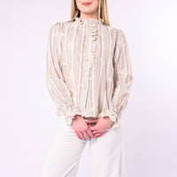 SOUVENIR - CAMICIA GESSATA CON RICAMI E ROUGES ART.D39V1512/V - VERDE