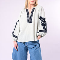 SOUVENIR - CAMICIA GESSATA CON RICAMI ART.D39V1479/F - FANTASIA