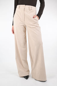 GOLD - PANTALONE PALAZZO EASY VELLUTO ART.17312/4497 - PANNA