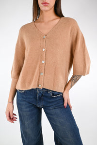 B LOVE - CARDIGAN BABY ALPACA OVER ART.AP2395 - CAMMELLO
