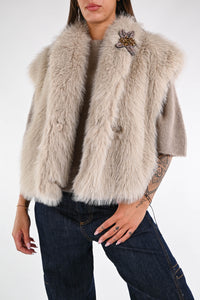 MOTEL - GILET ECOPELLICCIA A SCATOLA V ART.W25J101 - AVENA