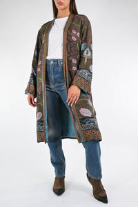 WU'SIDE - KIMONO ART.25688 - FANTASIA FLOREALE VERDE