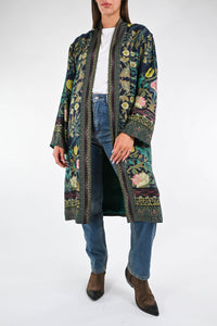 WU'SIDE - KIMONO ART.25688 - FANTASIA FLOREALE BLU