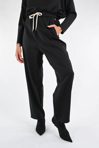 SOUVENIR - PANTALONE POLIVISCOSA CON COULISSE ART.S38M0285 - NERO