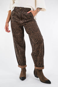 PHILIA LOFT - PANTALONE IN BULL MACULATO ART.D01E0385 - MORO