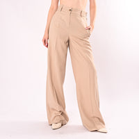 MOTEL - PANTALONE PALAZZO MISTO LINO ART. 26P5539/B - BEIGE