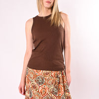 PHILIA LOFT - CANOTTA SLIM A COSTINE ART.B02L1246/C - CIOCCOLATO