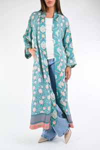 WU'SIDE - KIMONO ART.25523 - FANTASIA AZZURRO/ROSA