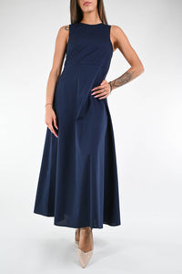 VICOLO - ABITO LUNGO IN POPELINE ART.TD0650 - BLU