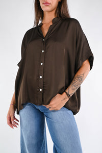 MOTEL - CAMICIA REGOLARE SATIN ART.C125C05Q - CIOCCOLATO