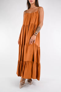 VICOLO - ABITO CON BALZE ART.TD3140 - ARANCIO