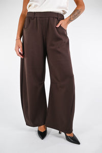 MOTEL - PANTALONE OVER SCUBA ART.W25P064 - MORO
