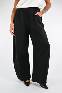 MOTEL - PANTALONE OVER SCUBA ART.W25P064 - NERO