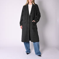 WU'SIDE - CAPPOTTO SPINATO DOUBLE FACE PURA LANA ART.26710/G - GRIGIO