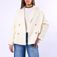 TENSIONE IN - GIACCA BOUCLE' DOPPIOPETTO ART.26B3799 - PANNA