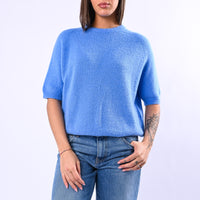 B LOVE - MAGLIA BABY ALPACA MANICA CORTA ART.SOFT/1012 - INDACO