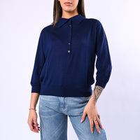 MOTEL - POLO PURO MERINOS LIGHT ART.MLN20 - BLU