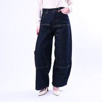 TENSIONE IN - JEANS BARREL WESTERN ART.BALL-BLU - DENIM SCURO