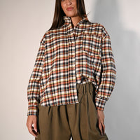 RECUPERO - CAMICIA FLANELLA A QUADRI CON ROUGES ART.1100246/B - BURRO