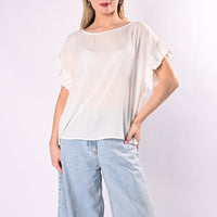 SOUVENIR - BLUSA VISCOSA CON ROUGES ART.S39M1737/B - BURRO