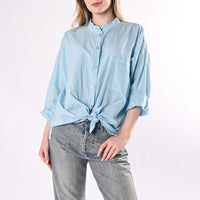 PHILIA LOFT - CAMICIA OVER IN MUSSOLA ART.R02L1393/C - CELESTE