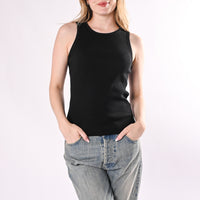 PHILIA LOFT - CANOTTA SLIM A COSTINE ART.B02L1246/N - NERO