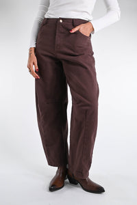 RECUPERO - PANTALONE BALLOON IN GABARDINA ART.30463 - MORO