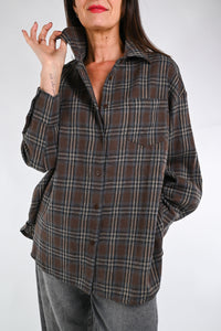 RECUPERO - CAMICIA SCOZZESE CACAO ART.DN099 - MORO/GRIGIO