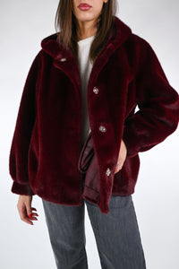 HAVEONE - BOMBER ECOPELLICCIA CON CAPPUCCIO ART.KDY-P034 - BORDEAUX