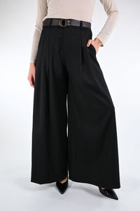 HAVEONE - PANTALONE LARGO CON PINCES ART.PVE-P274 - NERO