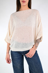 HAVEONE - MAGLIA SUPERFINE CON PAILLETTES ART.KNC-P099 - LATTE