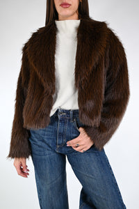 HAVEONE - ECOPELLICCIA CORTA COLLO A SCIALLE ART.KDY-P035 - MORO