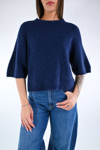 B LOVE - MAGLIA ALPACA OVER ART.COCCOLA/1038 - BLU