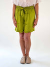SHORTS CON COULISSE IN VISCOSA PISTACCHIO