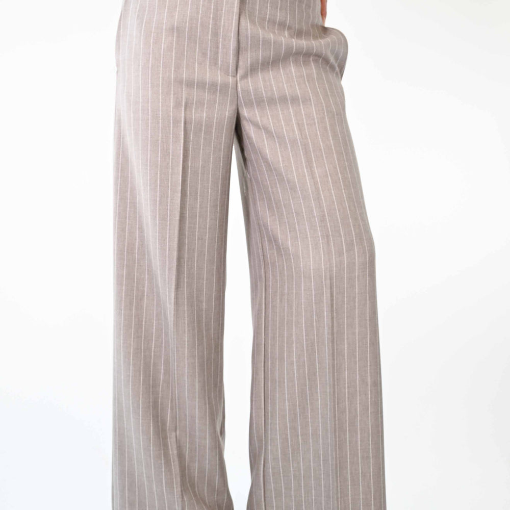 PANTALONE PALAZZO EASY GESSATO COLOR BEIGE