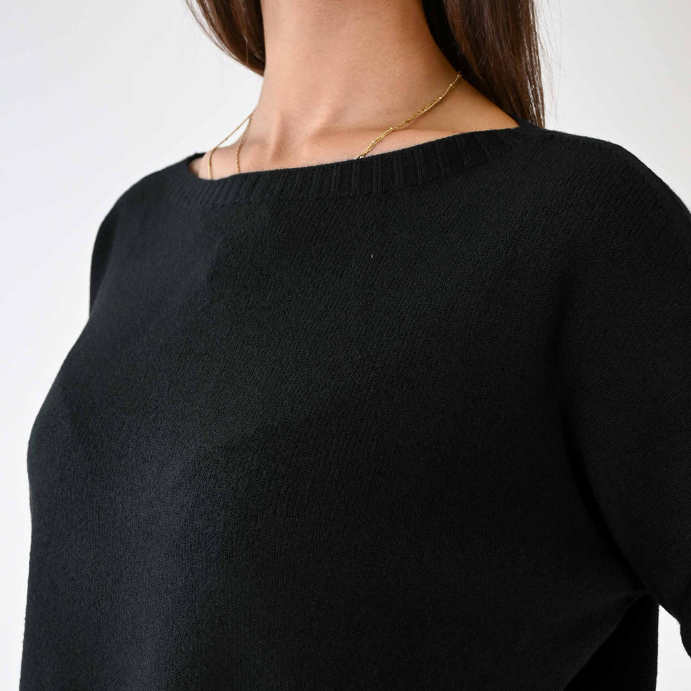 
                  
                    MAXI PULLOVER IN VISCOSA ELASTICIZZATA COLOR NERO
                  
                