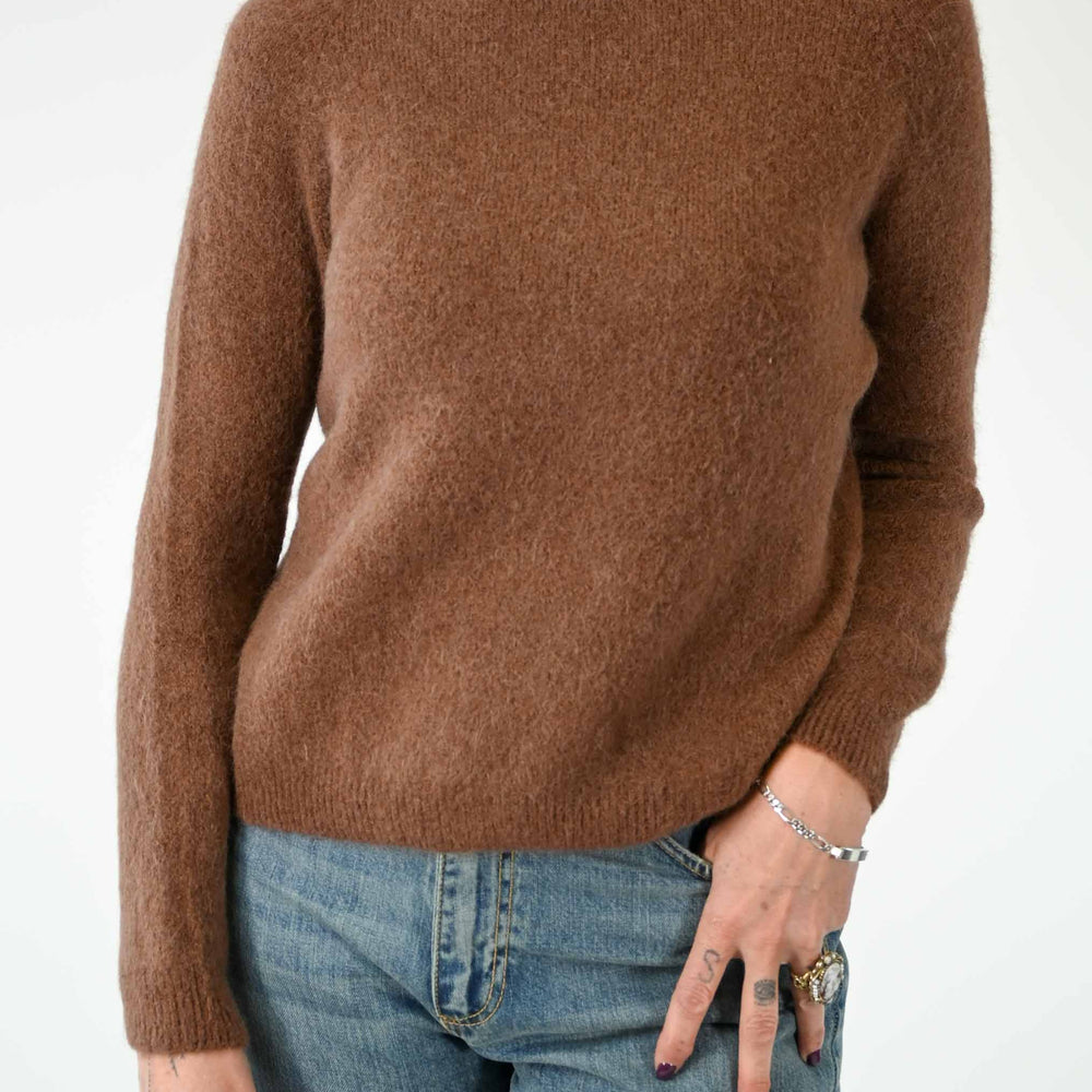 PULL MANICA LUNGA IN ALPACA COLOR BRUCIATO