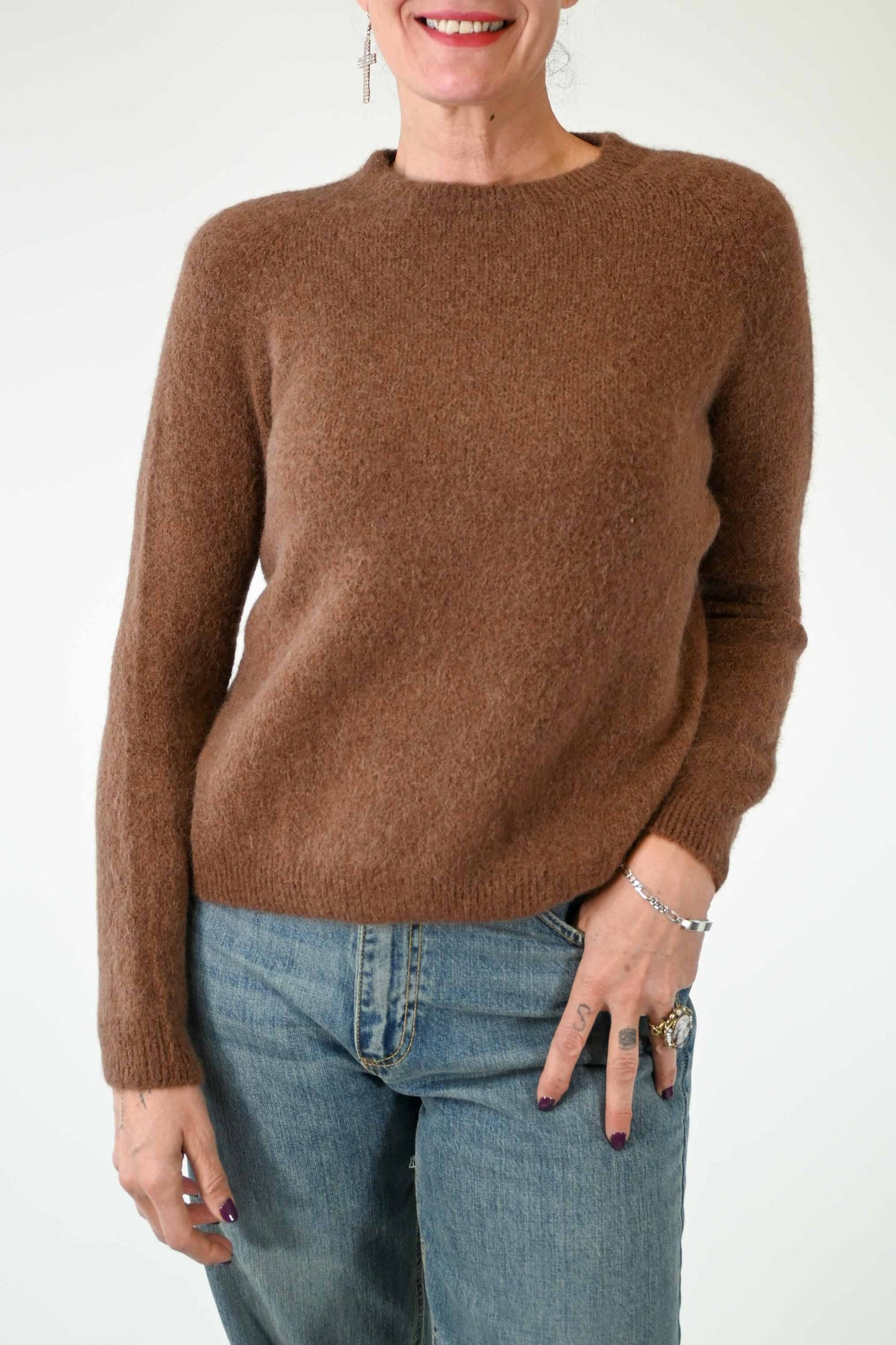 PULL MANICA LUNGA IN ALPACA COLOR BRUCIATO