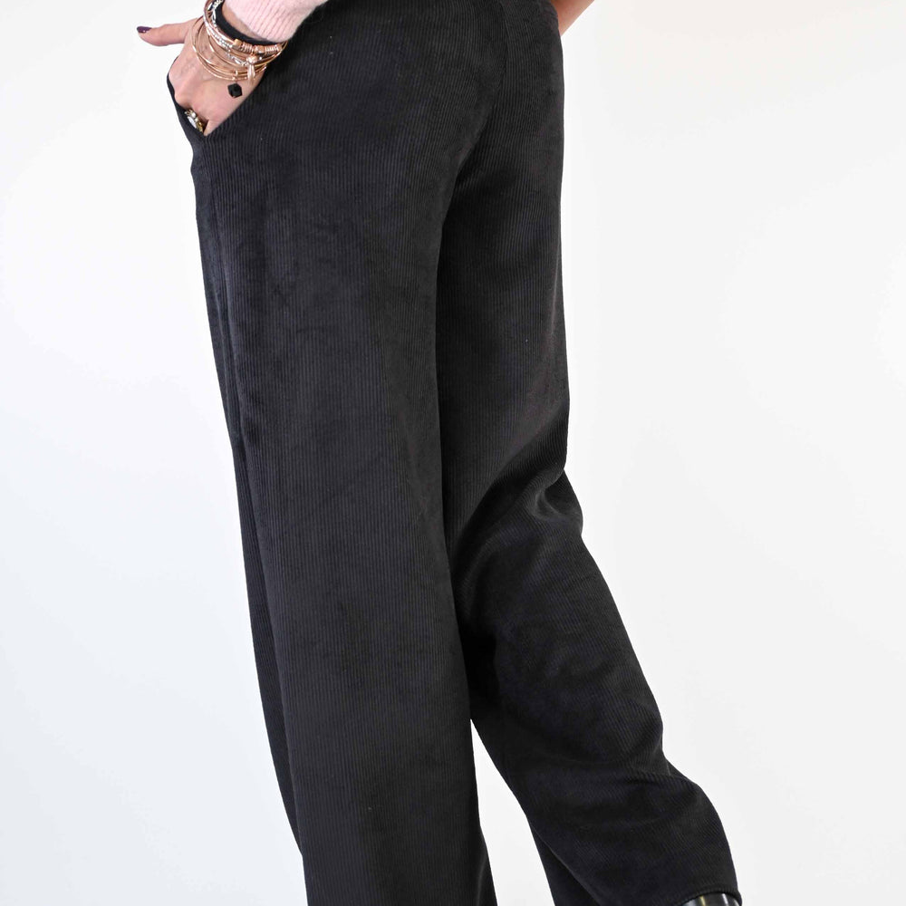 
                  
                    PANTALONE PALAZZO EASY IN VELLUTO A COSTE NERO
                  
                