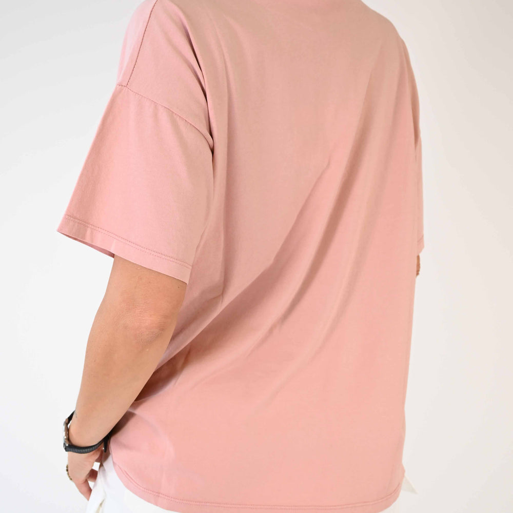 
                  
                    T-SHIRT OVER GIROCOLLO IN COTONE COLOR ROSA
                  
                