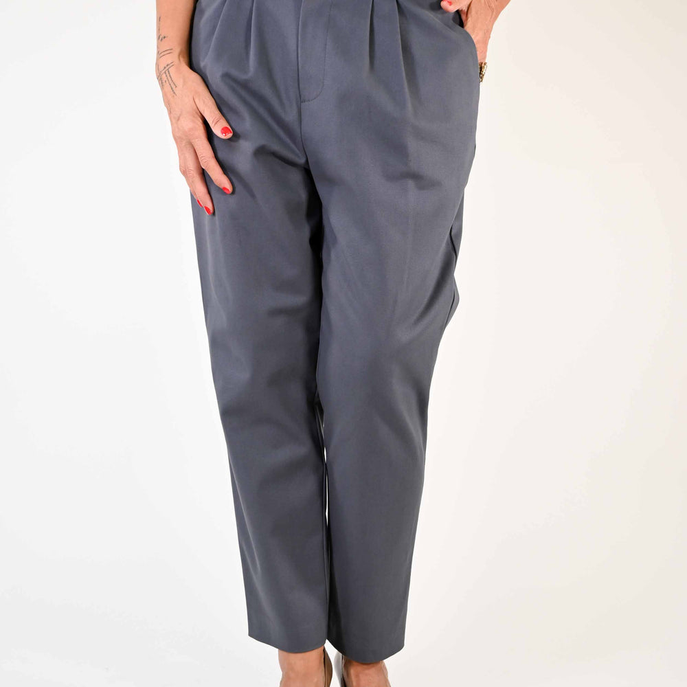 PANTALONE CHINO CON DOPPIA PENCE PIOMBO